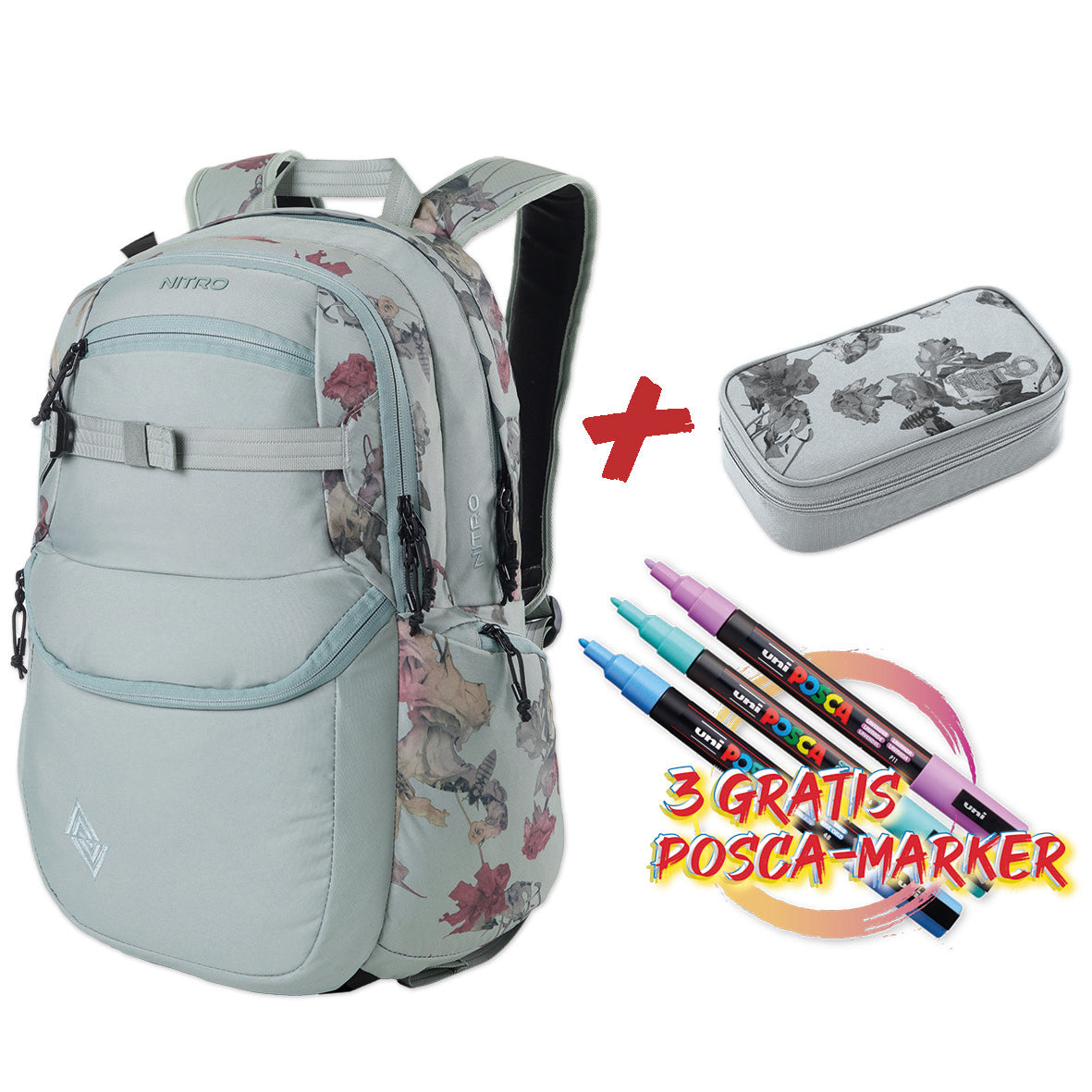 Future Hero Set inkl. Pencil Case XL und 3x POSCA Markern Farbe DEAD FLOWER