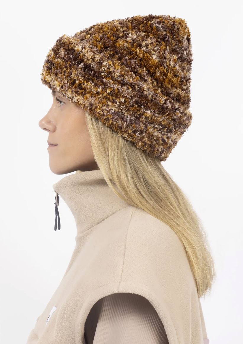 Eivy Boucle Knit Beanie Damen Mütze Brown