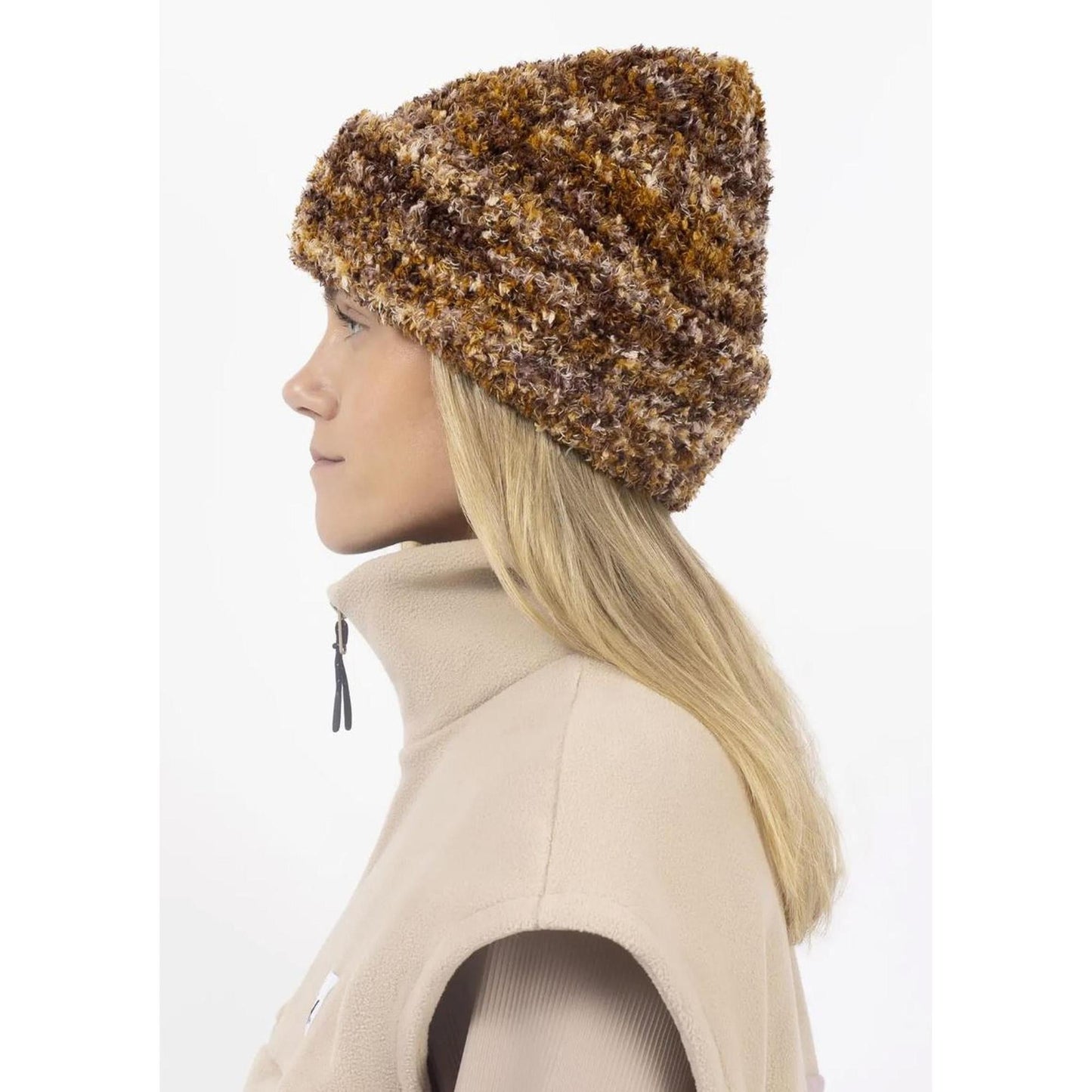 Eivy Boucle Knit Beanie Damen Mütze Brown