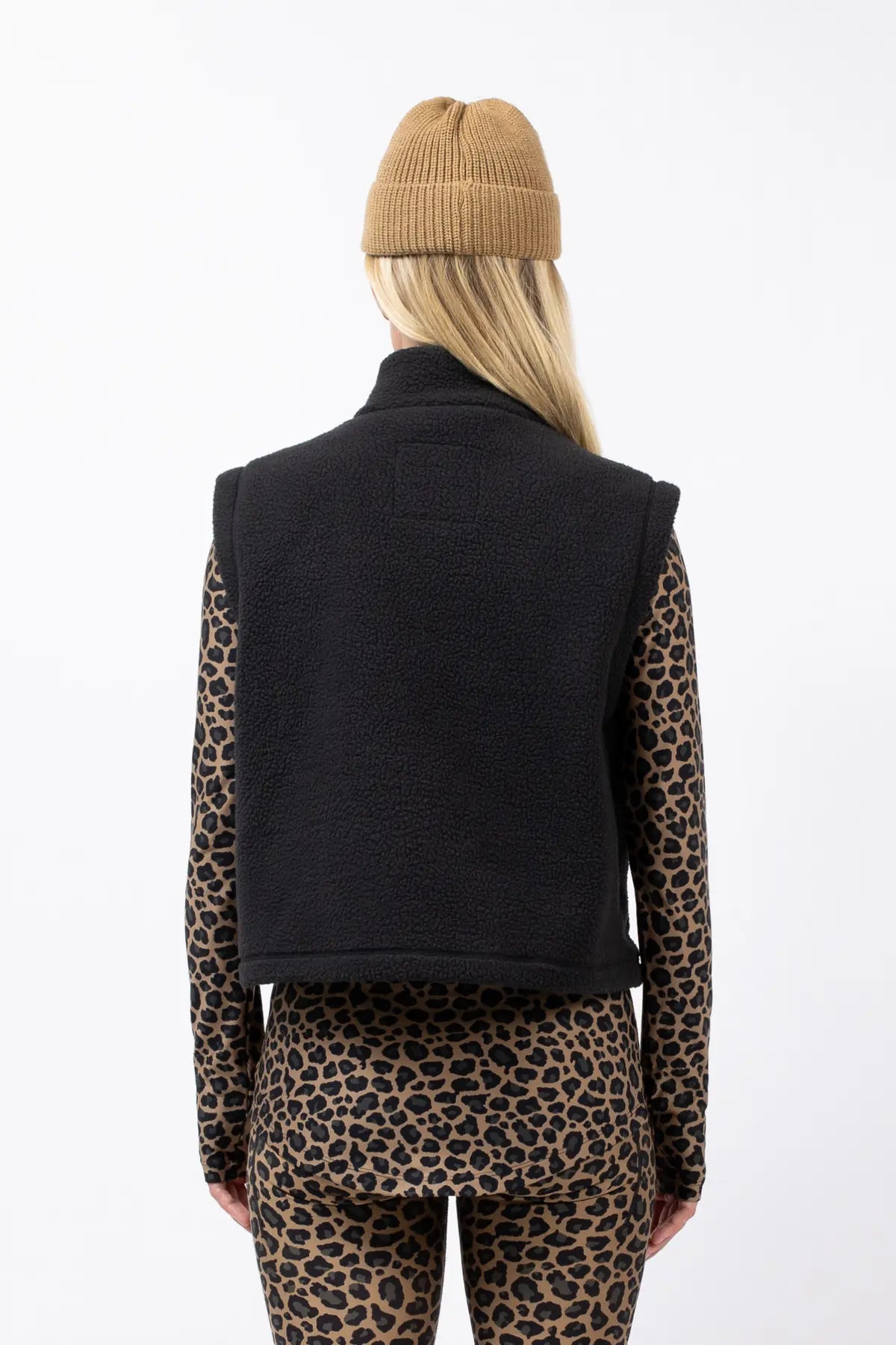 Eivy Boxy Sherpa Vest Black Damen Fleece-Weste