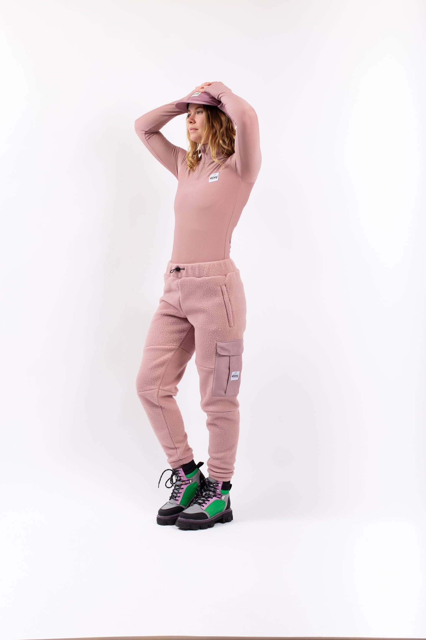 Eivy Cargo Sherpa Pants Faded Woodrose Hose Damen