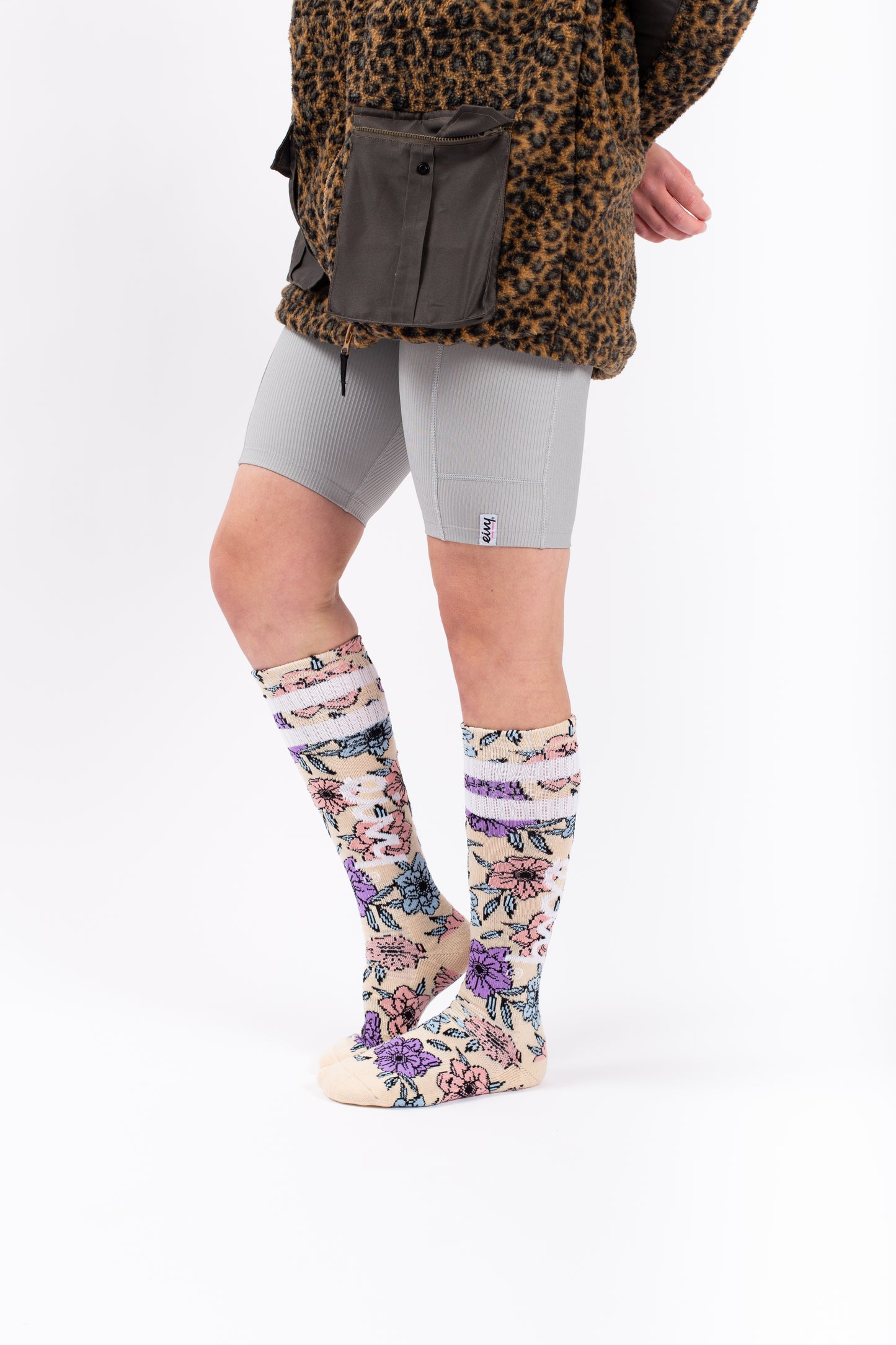 Eivy Cheerleader Wool Socks Snowboard Big Flower (25)