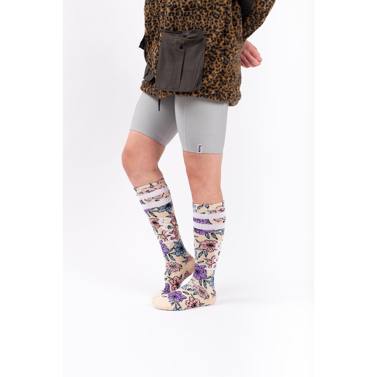 Eivy Cheerleader Wool Socks Snowboard Big Flower (25)