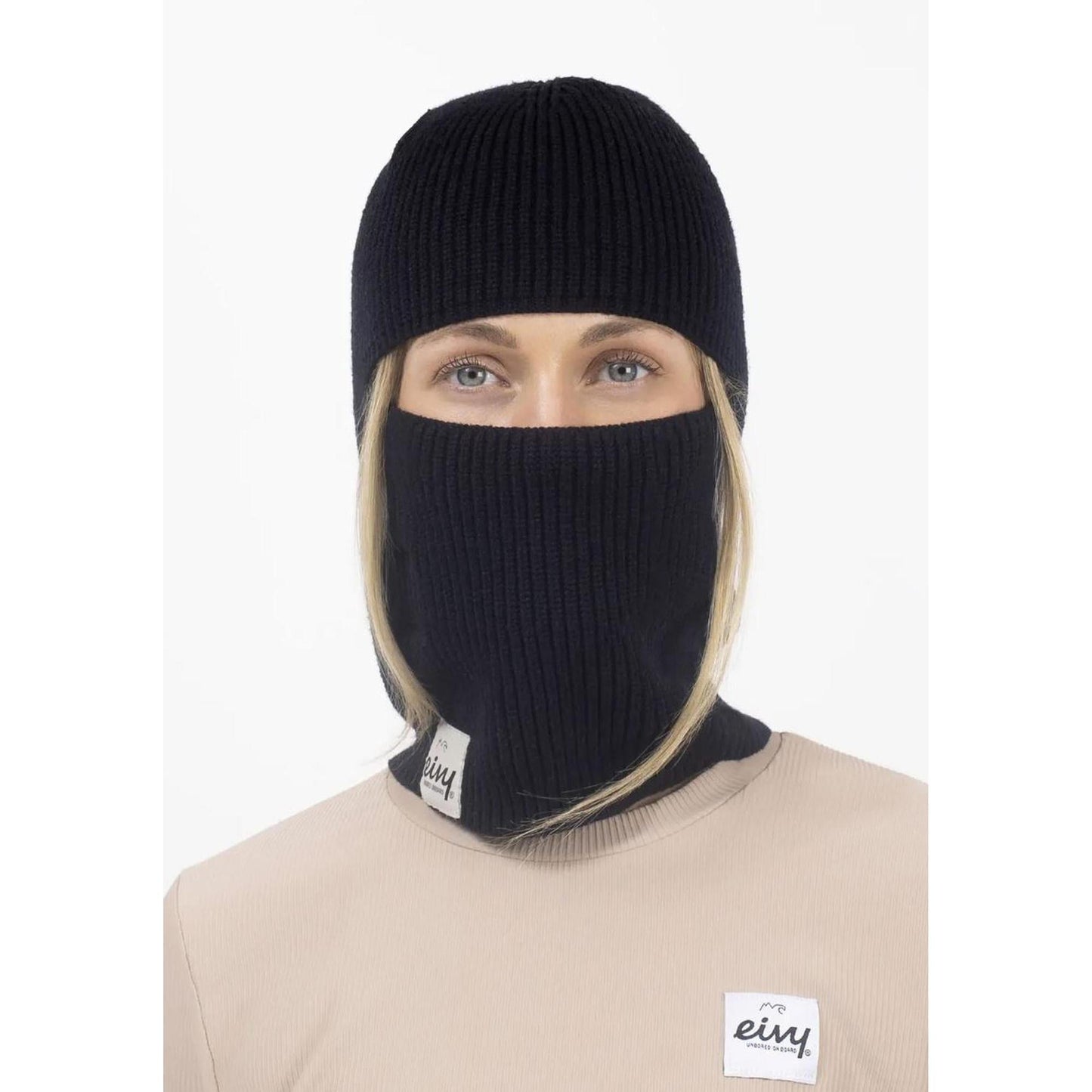 Eivy Foldable Knit Balaclava Beanie - Black Damen Mütze Sturmhaube Schlauchschal-Nitrobags-Shop