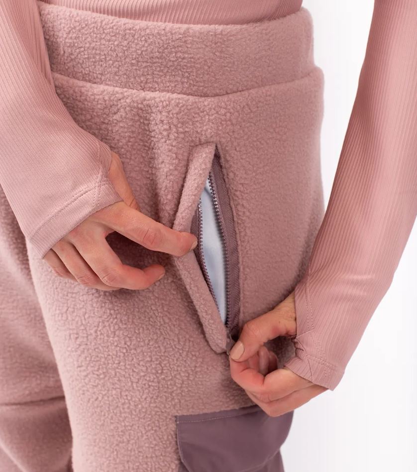 Eivy Cargo Sherpa Pants Faded Woodrose Hose Damen