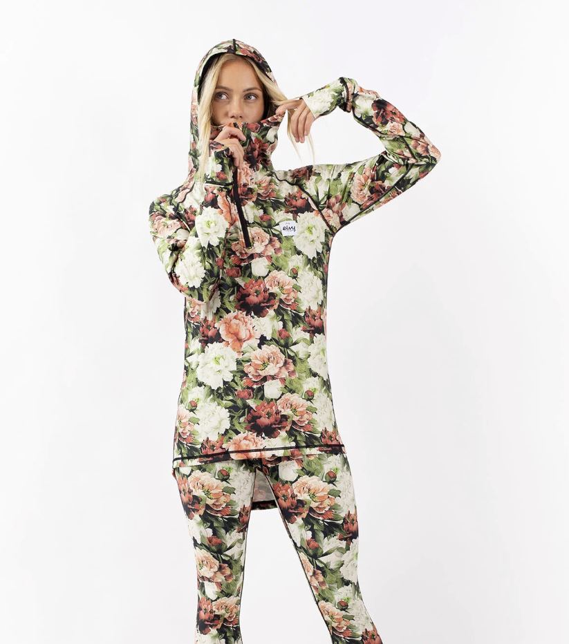 Eivy Icecold Zip Hood Top Autumn Bloom Damen Blumenmuster