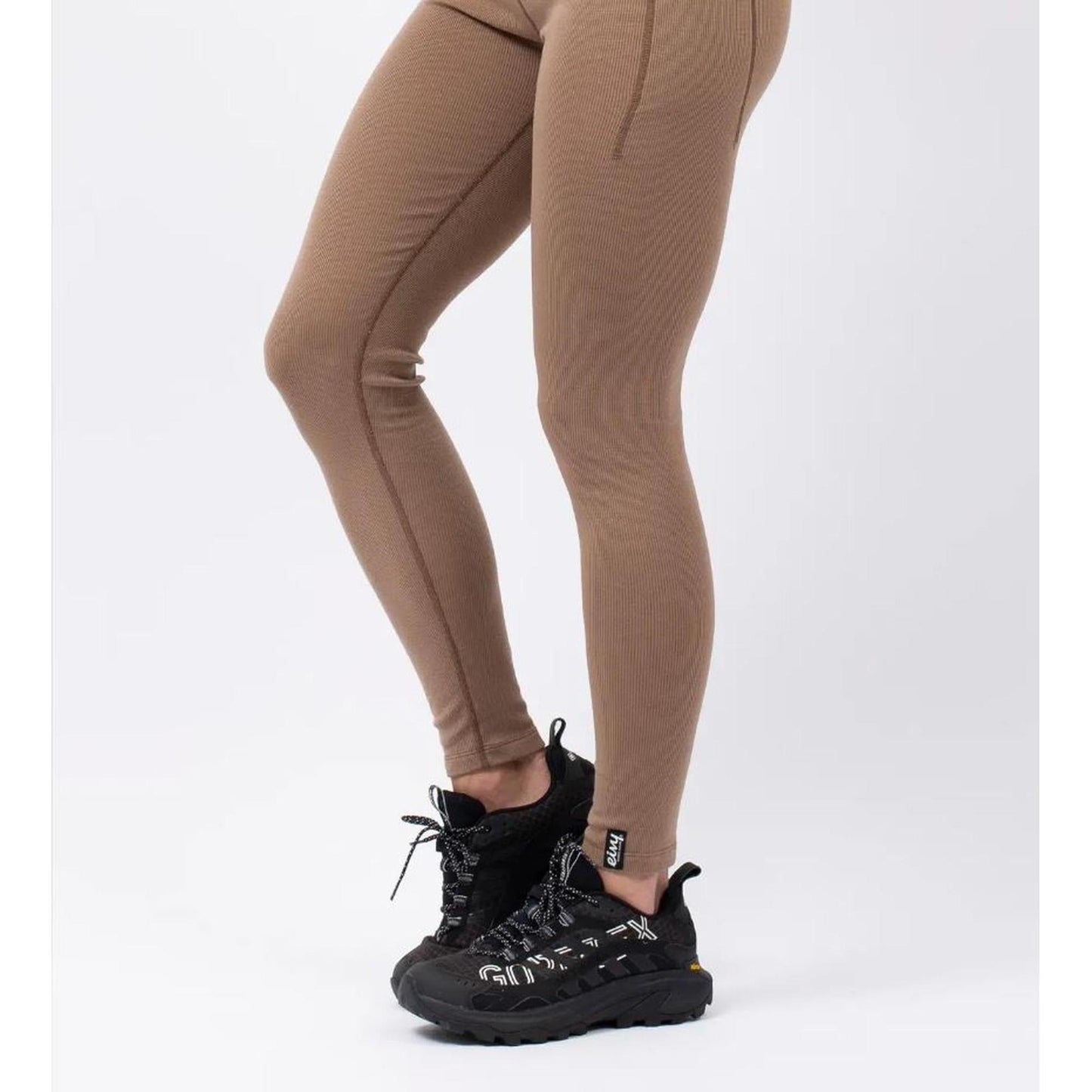 Eivy Damen Pocket Wool Rib Tights Faded Coffee