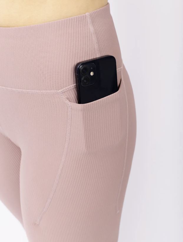 Eivy Pocket Rib Tights Faded Woodrose Leggings für Sport