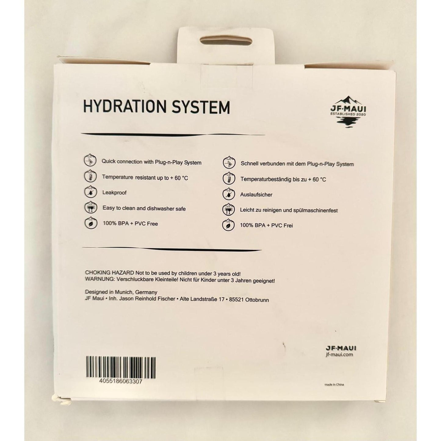JF Maui 2L Trinksystem -Trinkblase für Rucksäcke