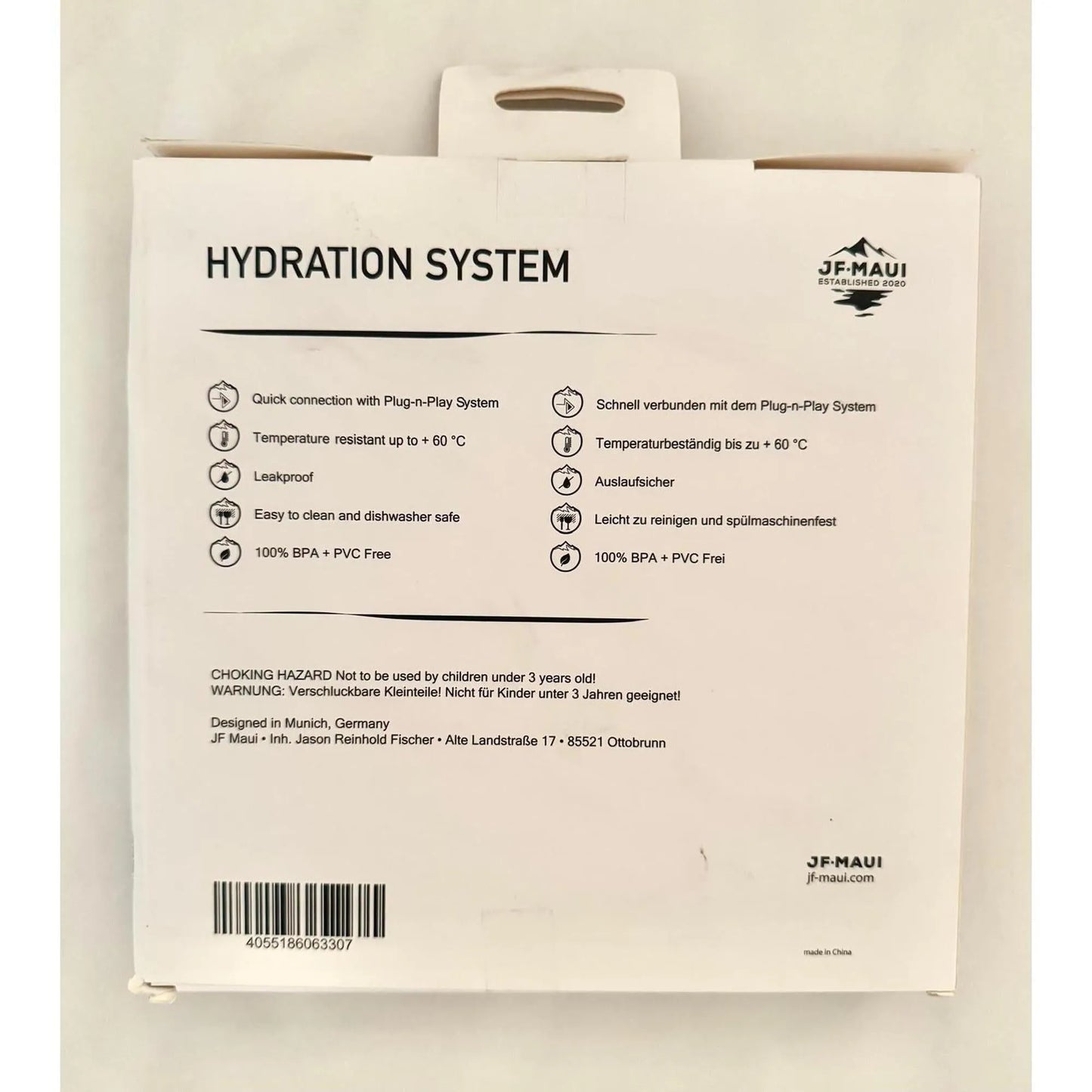 JF Maui 2L Trinksystem -Trinkblase für Rucksäcke