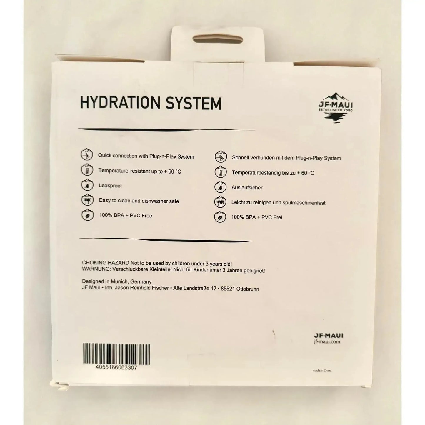 JF Maui 2L Trinksystem -Trinkblase für Rucksäcke