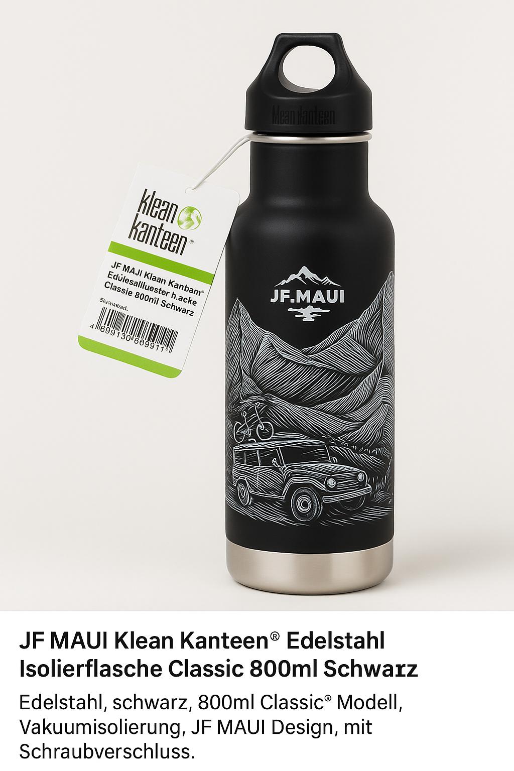 JF Maui Trinkflasche Black Klean Kanteen® Edelstahl Isolierflasche Classic 800 ml