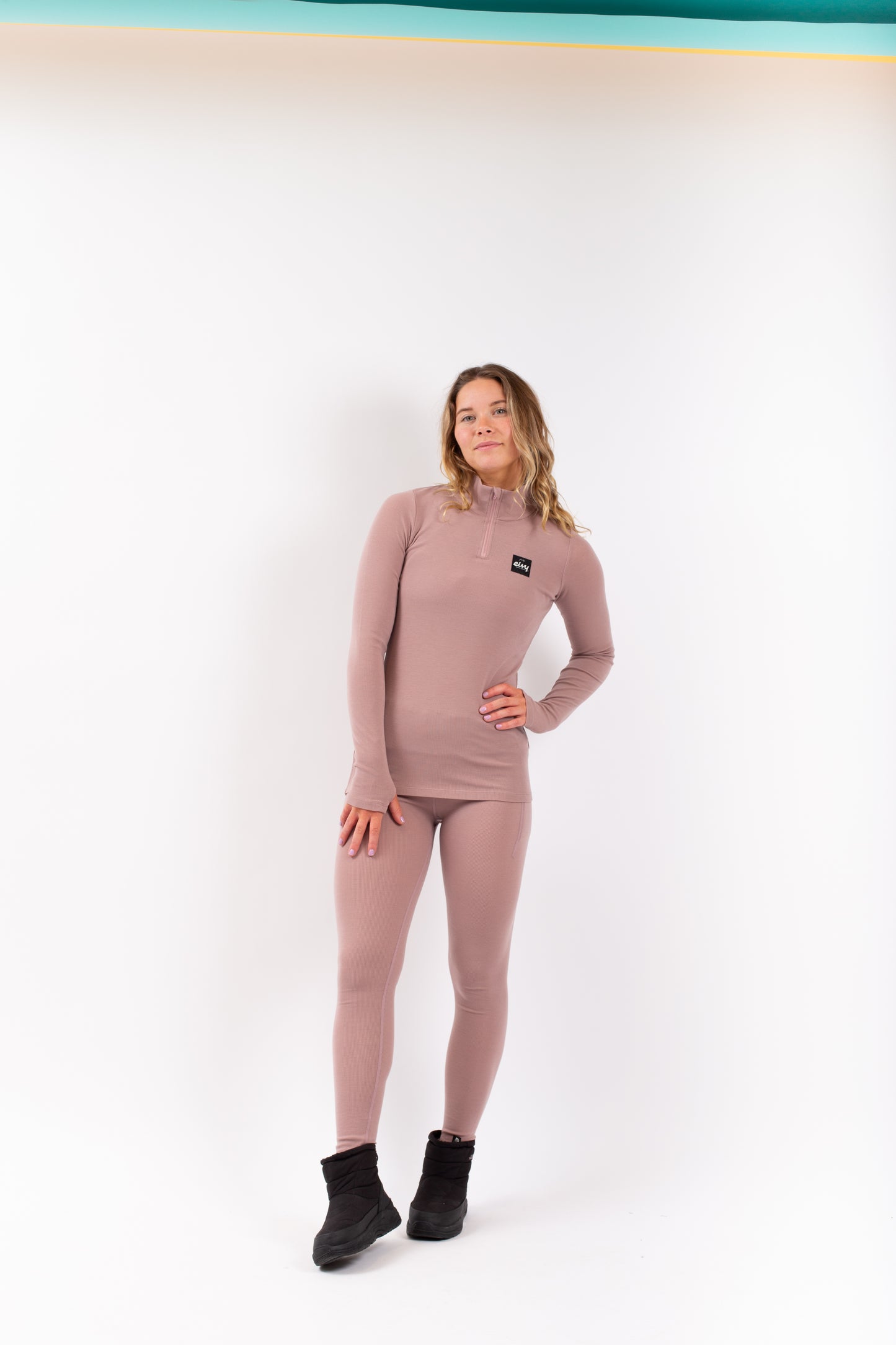 Eivy Journey Wool Rib Top Snowboard Faded Woodrose