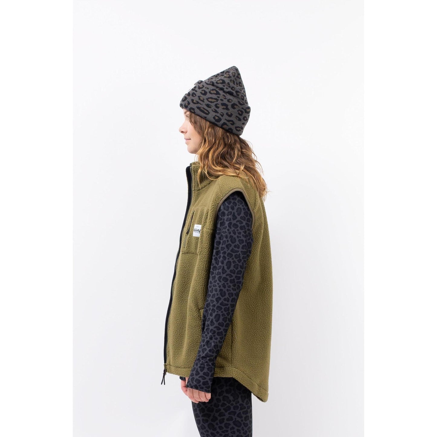 Eivy Lumberjackie Sherpa Damen Vest Olive Fleeceweste weiches Sherpa-Vlies