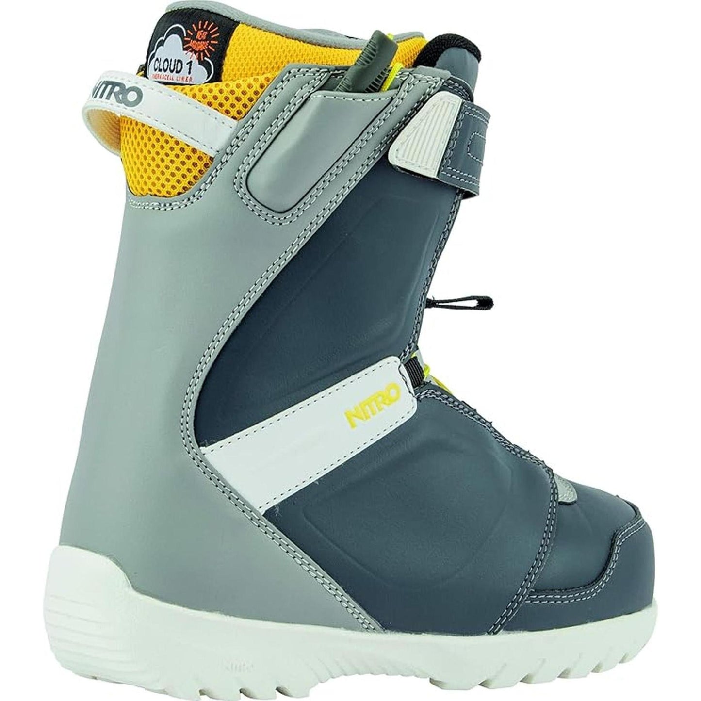 Nitro Droid QLS Navy Blue-Grey-Yellow Snowboardboot Kinder