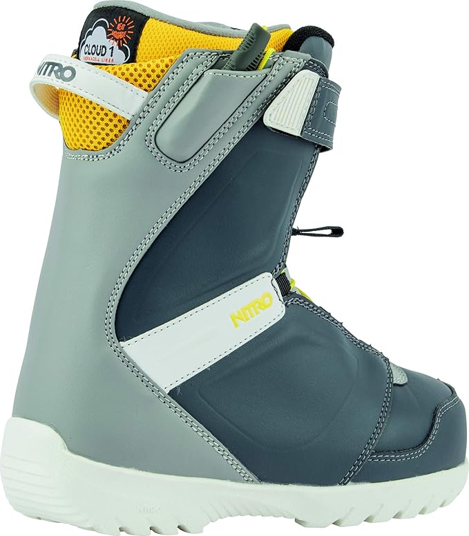 Nitro Droid QLS Navy Blue-Grey-Yellow Snowboardboot Kinder