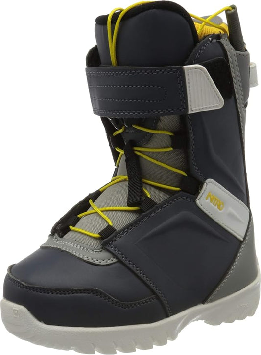 Nitro Droid QLS Navy Blue-Grey-Yellow Snowboardboot Kinder