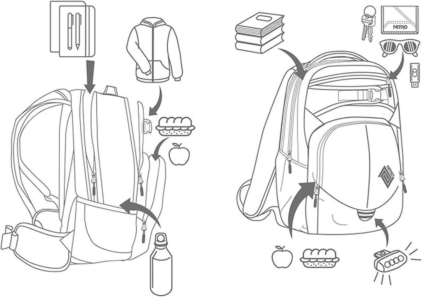 Nitro Superhero 30L Rucksack Schulrucksack Black Checker