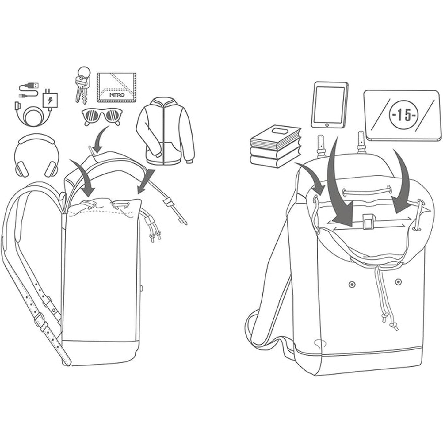 Nitro Venice 28L Rucksack mit 15 Zoll Laptopfach Blue Steel