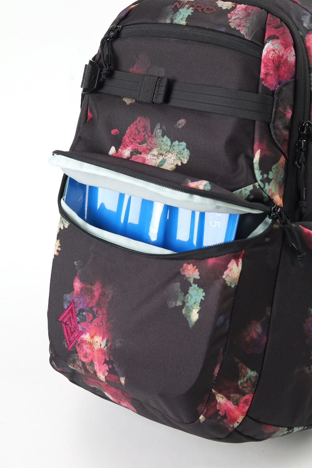 Nitro Future Hero 37 Liter Rucksack BLACK ROSE (Blumen) Daypack mit 17 Zoll Laptopfach