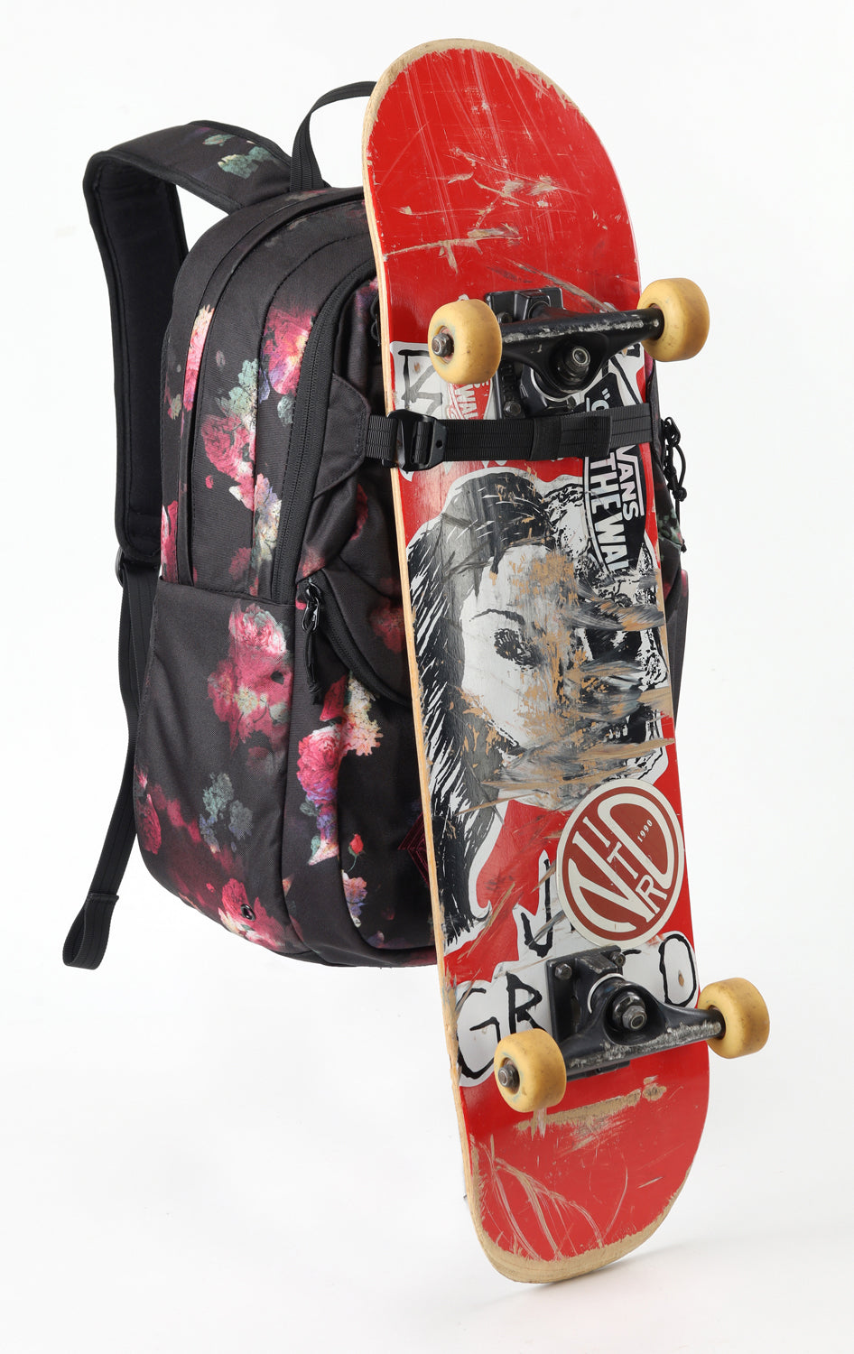 Nitro Future Hero 37 Liter Rucksack BLACK ROSE (Blumen) Daypack mit 17 Zoll Laptopfach
