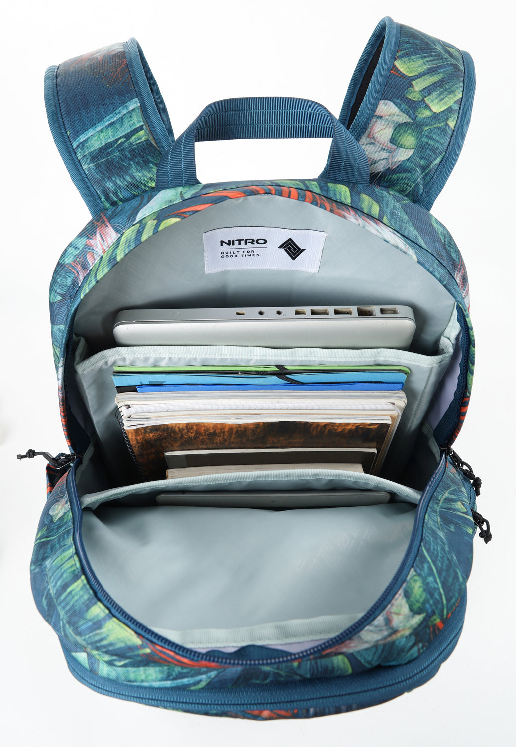 Nitro Future Hero 37 Liter Rucksack TROPICAL (Blumen) Daypack mit 17 Zoll Laptopfach