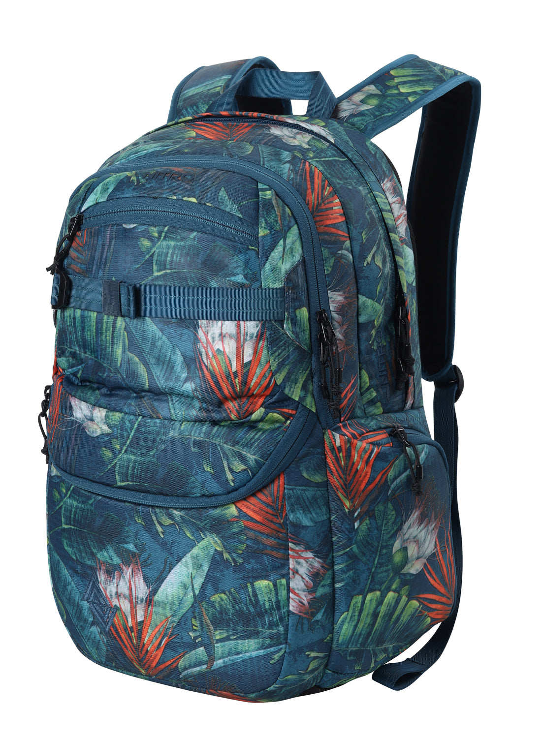 Nitro Future Hero 37 Liter Rucksack TROPICAL (Blumen) Daypack mit 17 Zoll Laptopfach