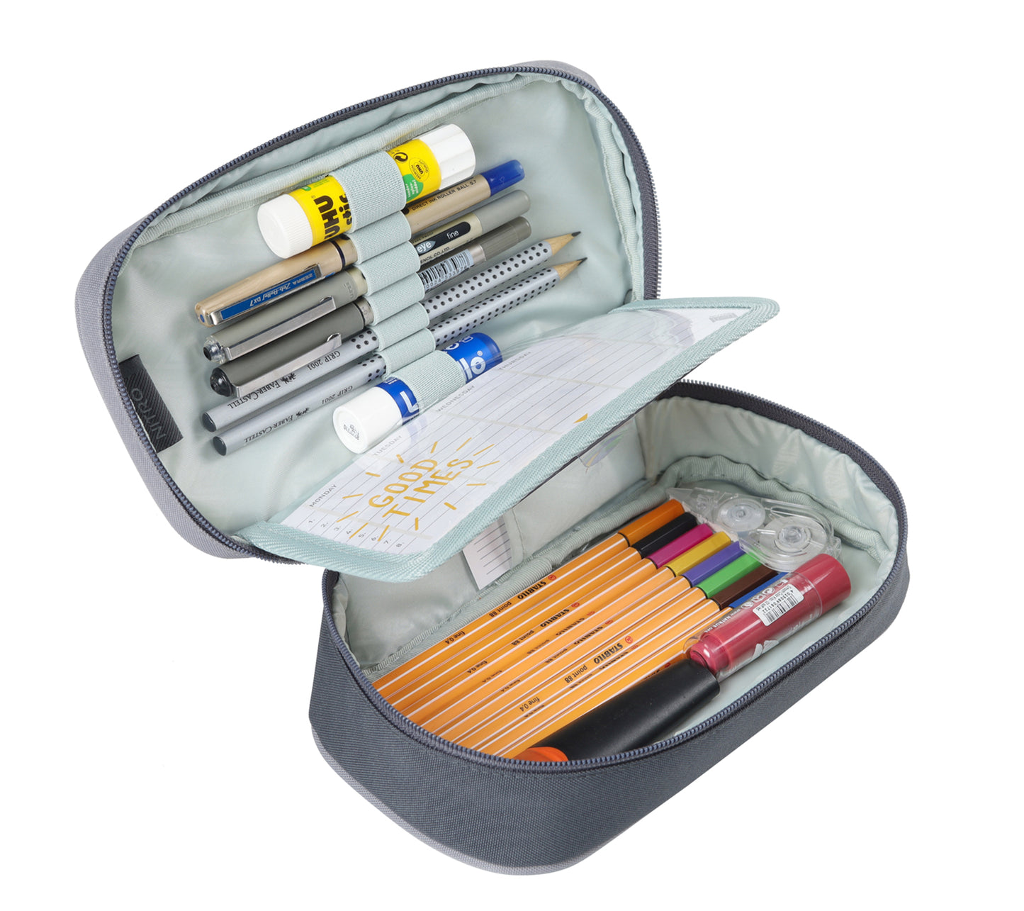 Nitro Pencil Case XL Federmäppchen für Schule GRAPHITE (Grau)