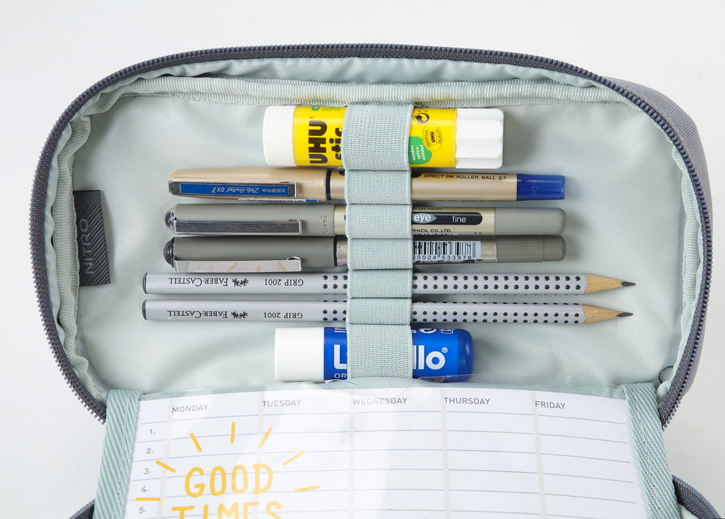 Nitro Pencil Case XL Federmäppchen für Schule GRAPHITE (Grau)