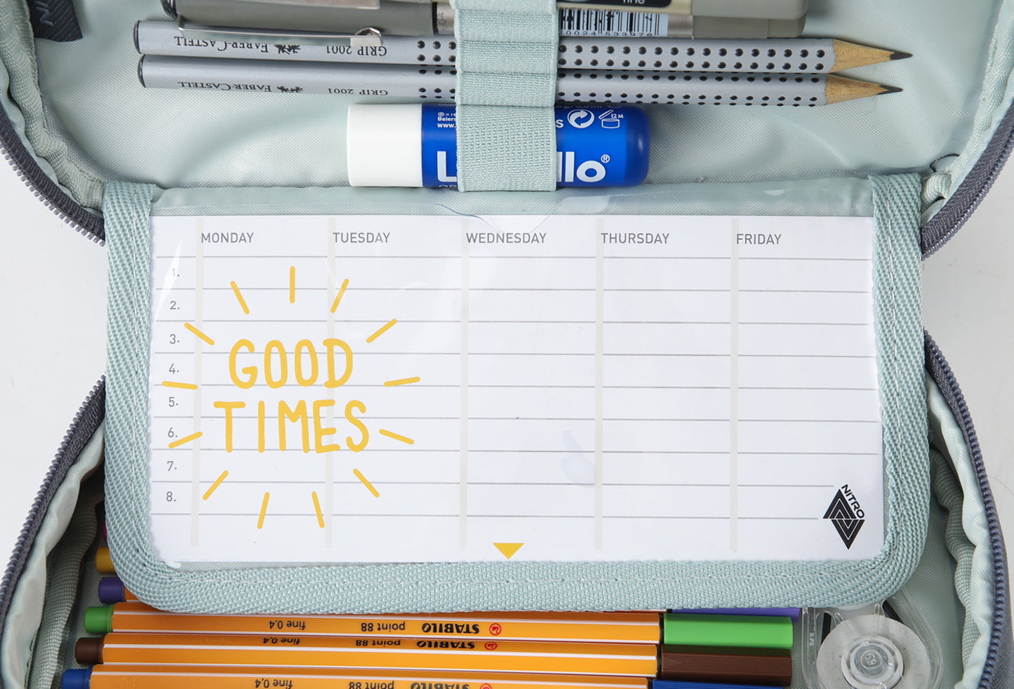 Nitro Pencil Case XL Federmäppchen für Schule GRAPHITE (Grau)