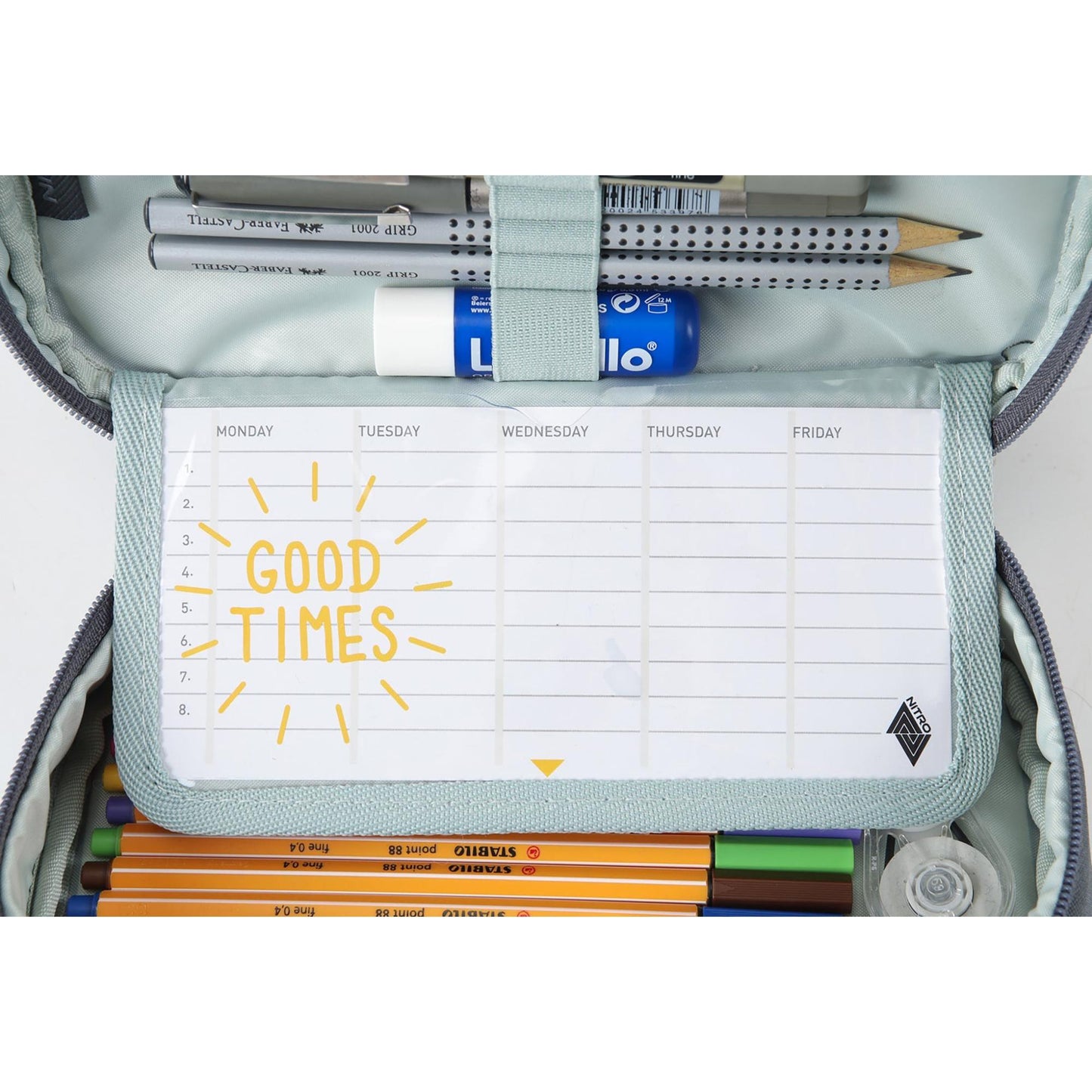 Nitro Pencil Case XL Federmäppchen für Schule GRAPHITE (Grau)