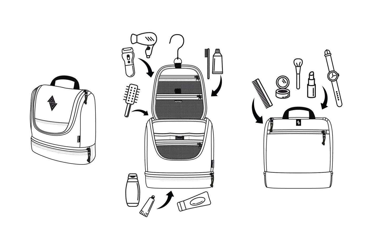 Nitro Travel Kit Kulturbeutel Black Rose