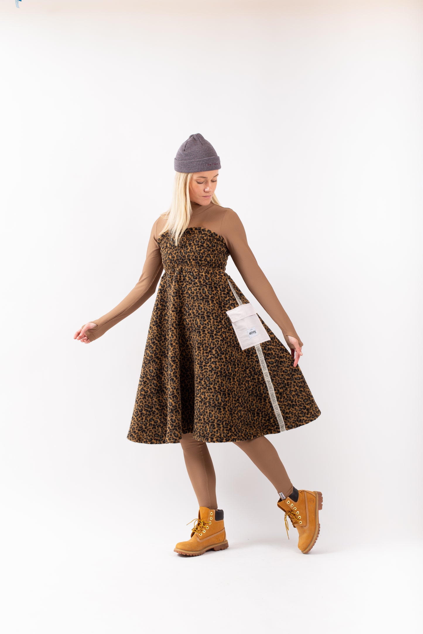 Eivy Valley Sherpa Skirt Leopard