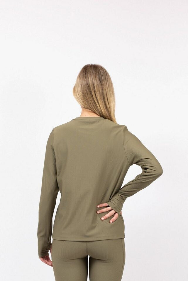 Eivy VERSA LOOSE FIT RIB TO Olive hochwertigen Damen-Baselayer