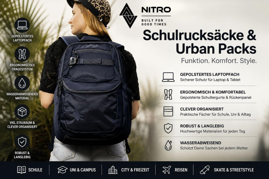 Nitro Moderne Rucksäcke für Schule, Uni, Arbeit & Alltag