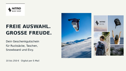Nitrobags-Shop Geschenkgutschein für Rucksäcke, Taschen, Snowboard und Eivy
