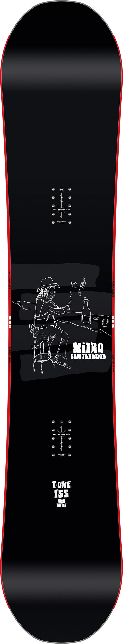 Nitro T1 Men Snowboard 2027 155M cm – Topsheet