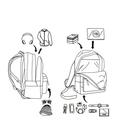 Nitro Urban Plus 28L Rucksack mit 15 Zoll Laptopfach Lavender