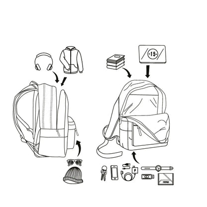 Nitro Urban Plus 28L Rucksack mit 15 Zoll Laptopfach Lavender
