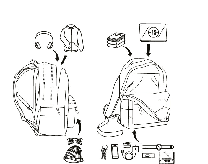 Nitro Urban Plus 28L Rucksack mit 15 Zoll Laptopfach Checker
