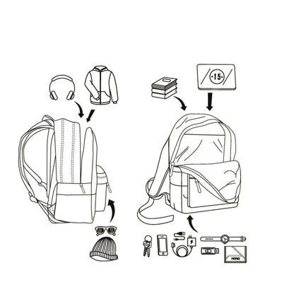 Nitro Urban Plus 28L Rucksack mit 15 Zoll Laptopfach Checker