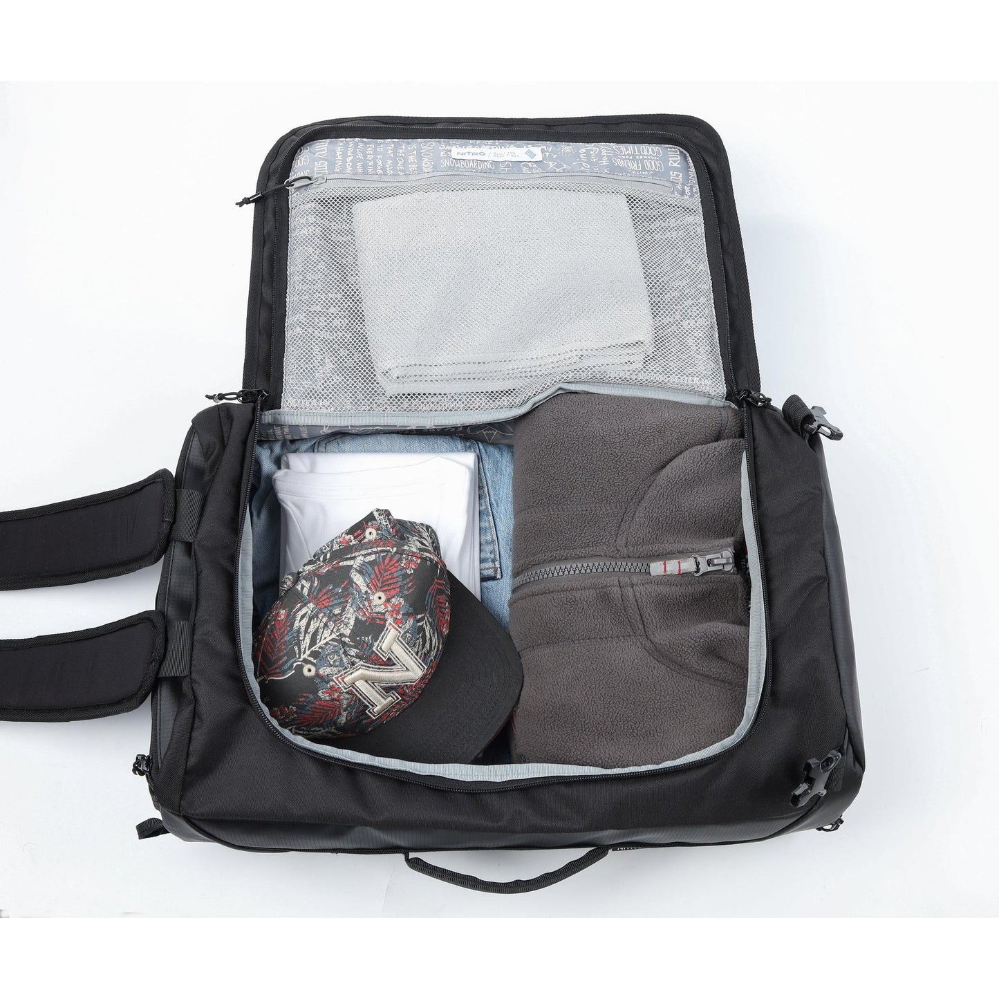 Nitro Shuffle 32L Rucksack Hybridbag Tasche Duffel Farbe: Tough Black