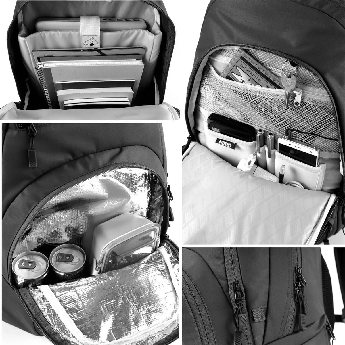 Nitro Stash 29L Rucksack mit 15 Zoll Laptopfach Black Checker-Nitrobags-Shop