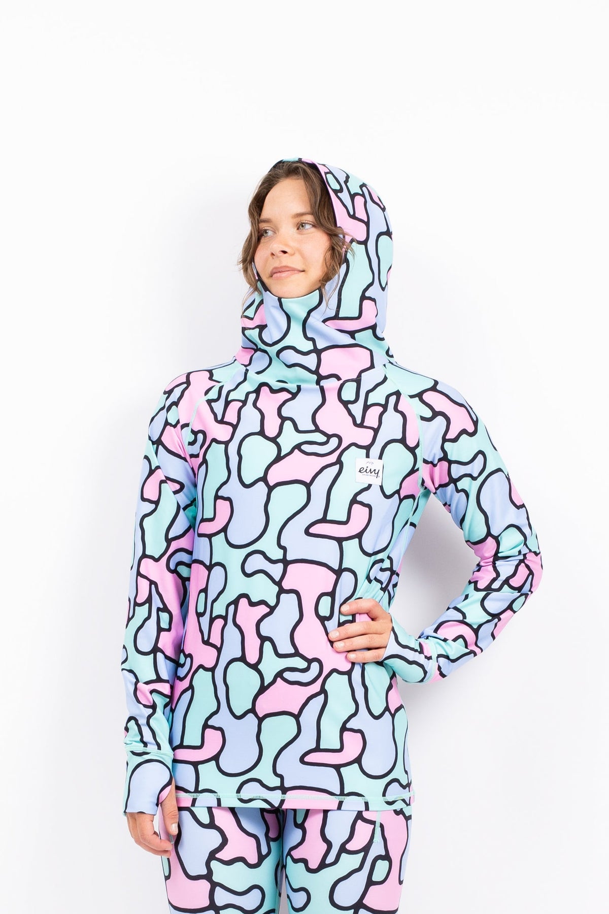 Eivy Icecold Hood Top Damen-Baselayer 2027 – Fantasy Camo – Produktansicht