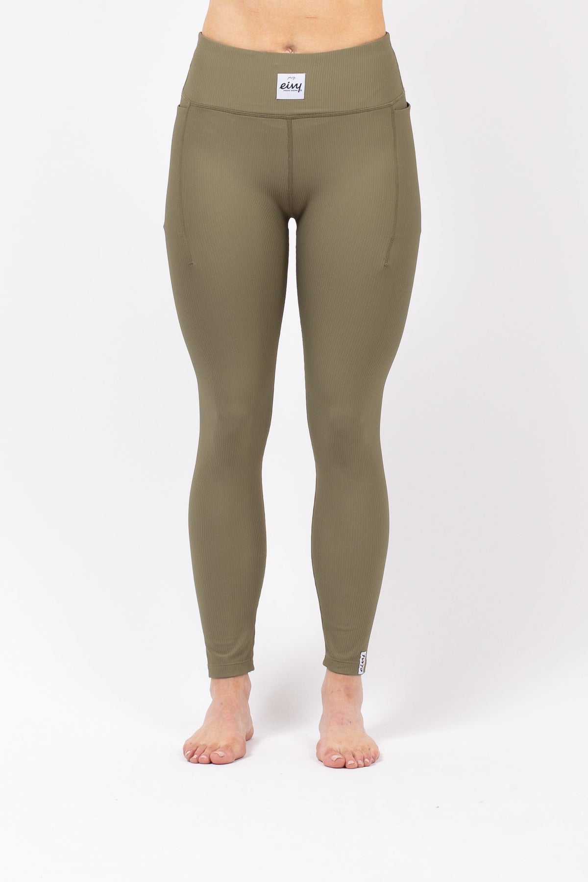 Eivy Pocket Rib Tights Damen-Baselayer 2027 – Olive(26) – Produktansicht