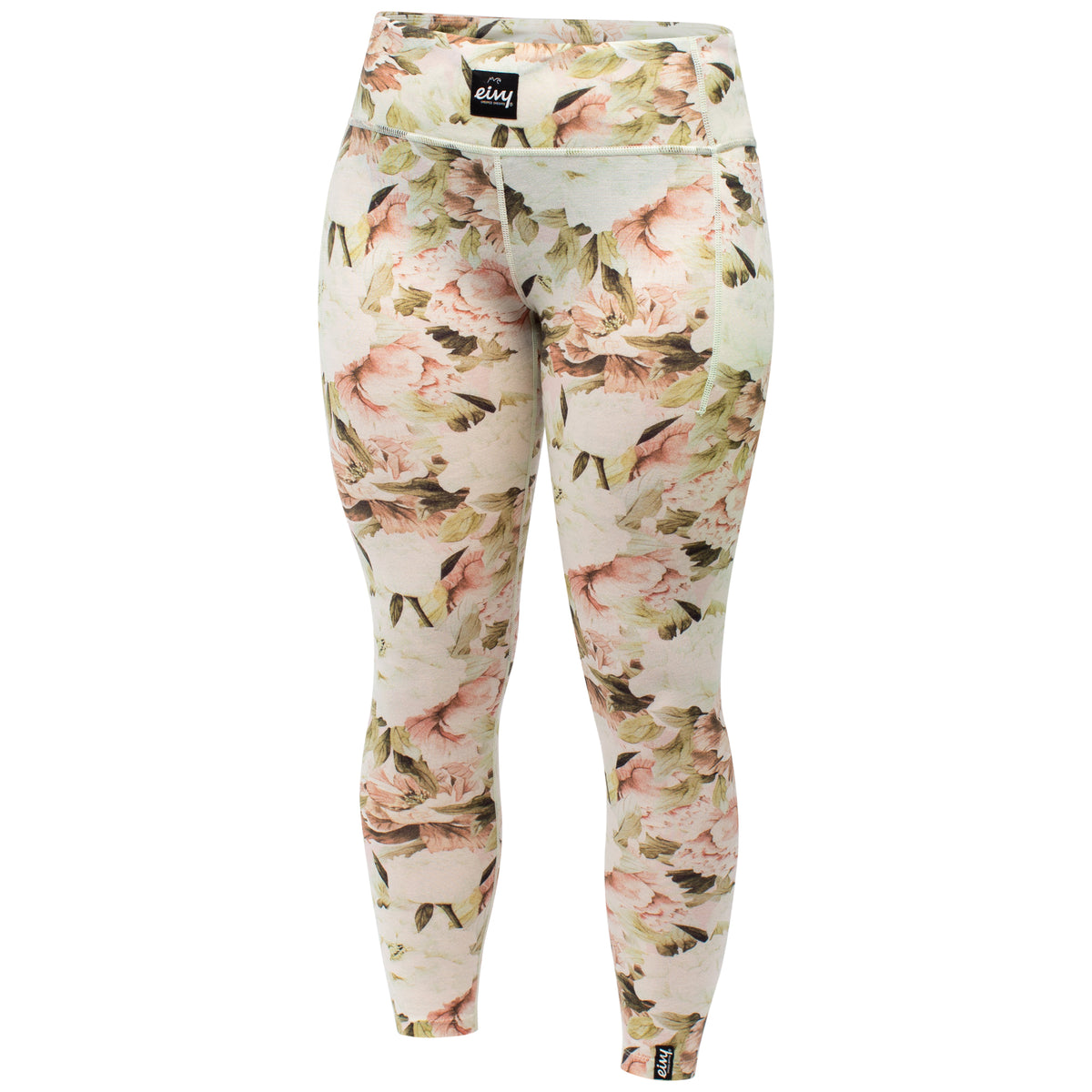 Eivy Pocket Wool Tights Bloom Damen / Mädchen Leggings Hose Blumenmuster – Vorderansicht