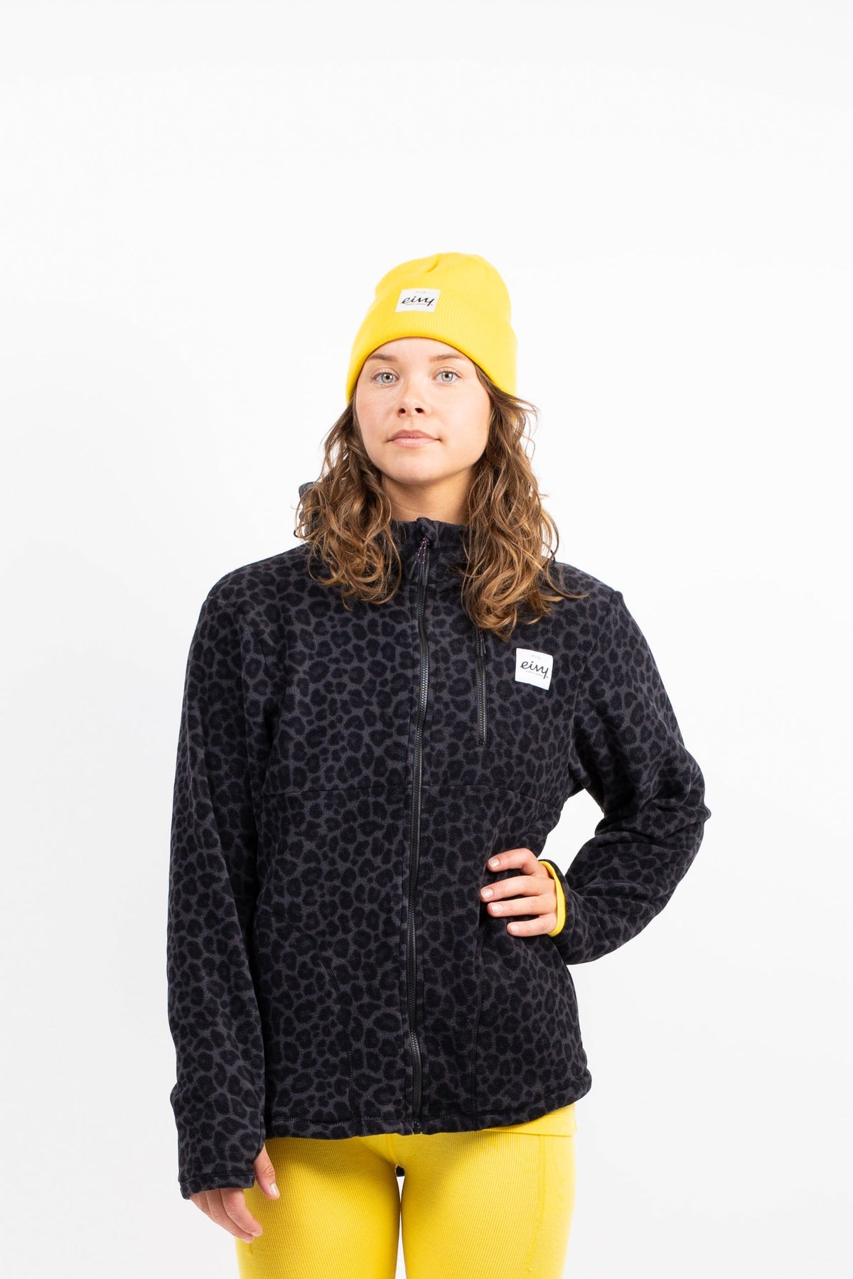 Eivy Techlight Ziphood Fleece Damen-Fleece 2027 – Black Leopard – Produktansicht