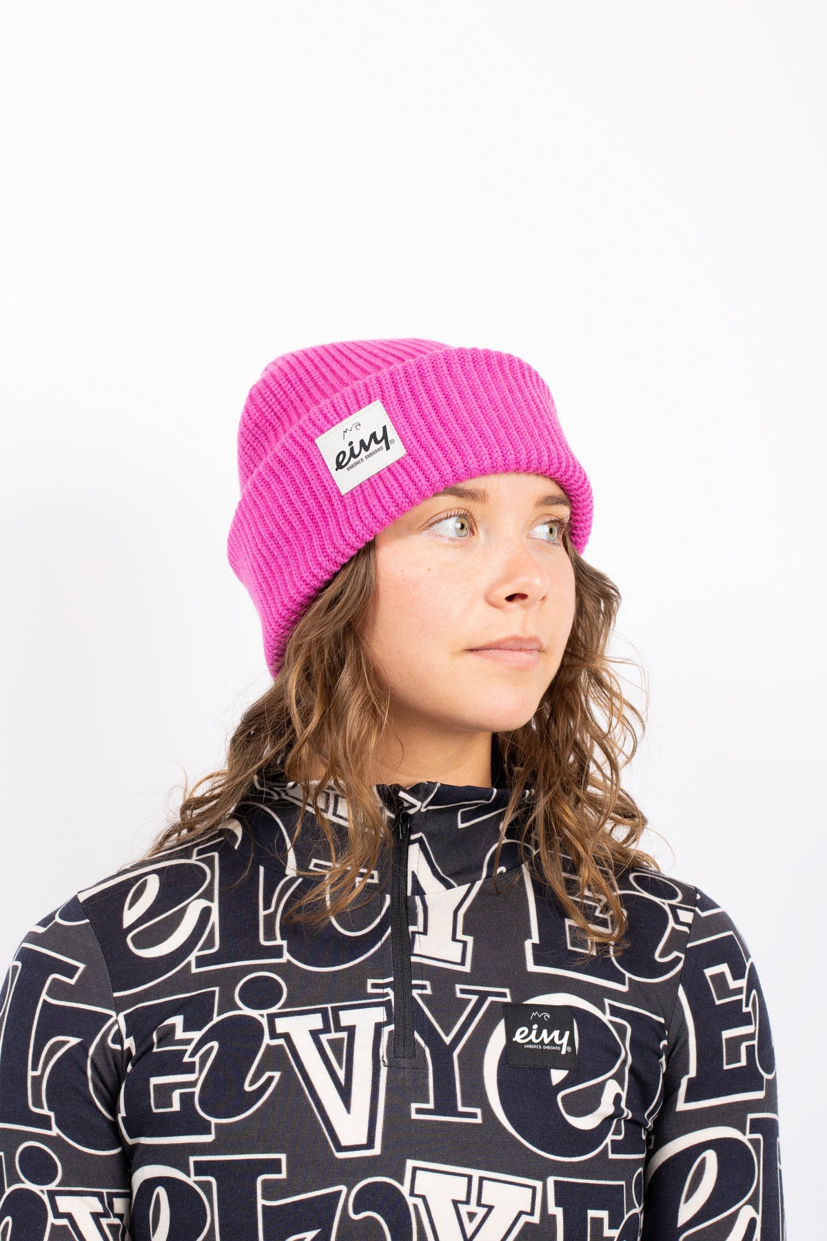 Eivy Foldable Knit Balaclava Beanie Damen-Funktionsbekleidung 2027 – True Pink – Detailansicht 1