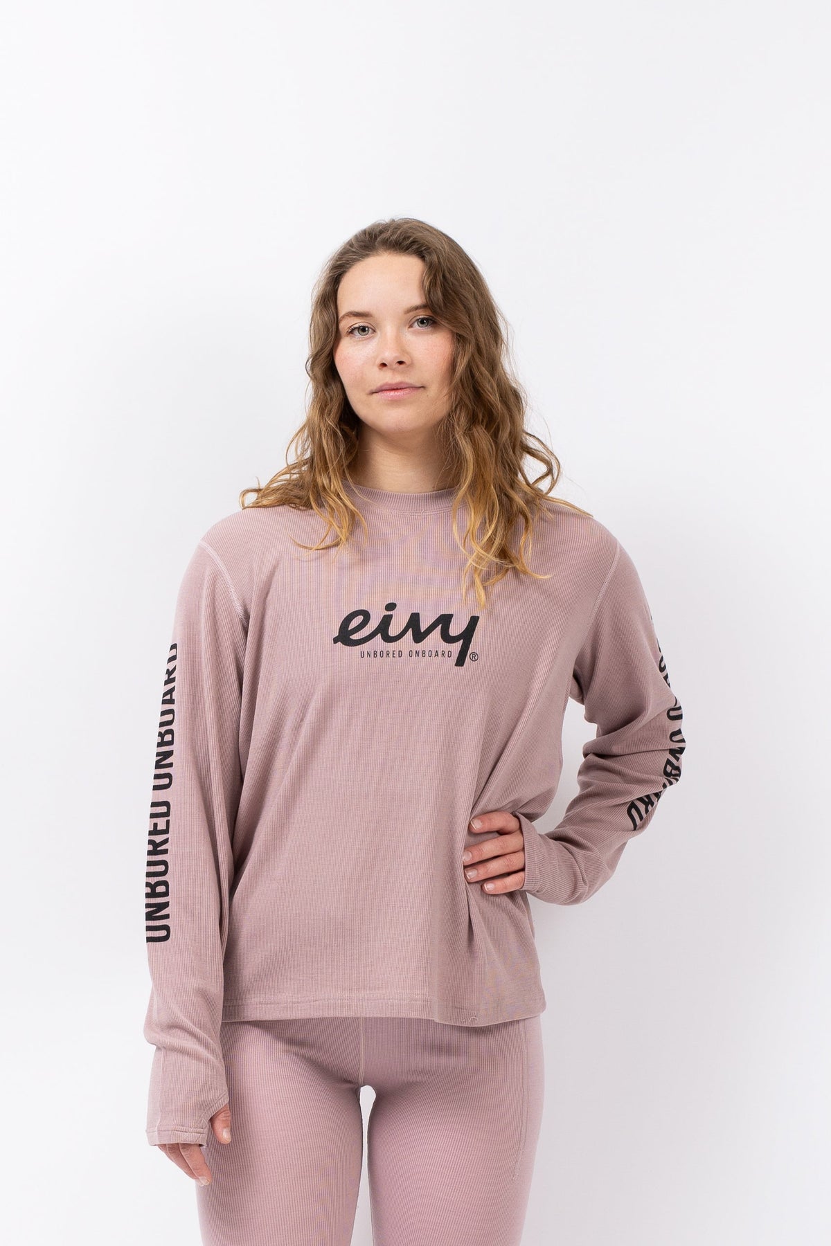 Eivy Loose Fit Mx Wool Rib Top Damen-Woll-Baselayer 2027 – Faded Woodrose – Detailansicht 2