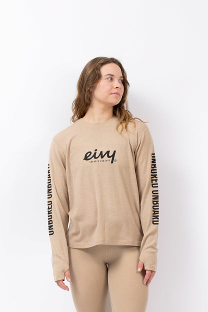 Eivy Loose Fit Mx Wool Rib Top Damen-Woll-Baselayer 2027 – Sand – Detailansicht 2